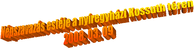 Npszavazs estje a nyregyhzi Kossuth tren 
2008. 03. 09 